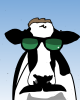 Vector graphic image by Mike Martinet of a cow wearing sunglasses and a moustache