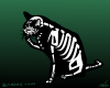 Vector graphic image by Mike Martinet of a black cat painted with a white skeleton